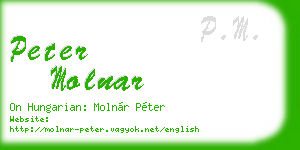 peter molnar business card