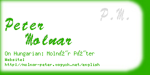 peter molnar business card